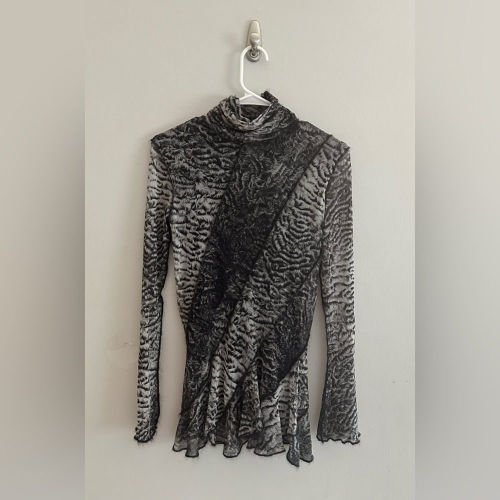Jean Paul Gaultier Black & Gray Textured Long-Sleeve Tee